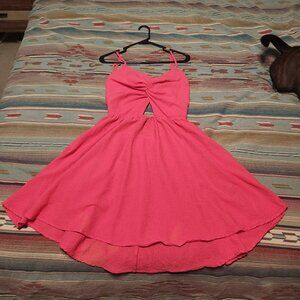 Women's Pink Summer Dress with twist front and tie in the back- Size XL